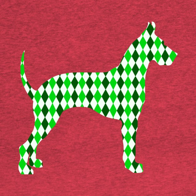 Green Harlequin Great Dane Silhouette by Art by Deborah Camp